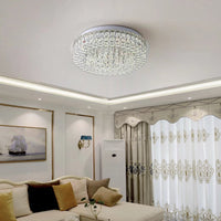 Luxurious Ceiling Mount Faux Crystal Round Chandelier