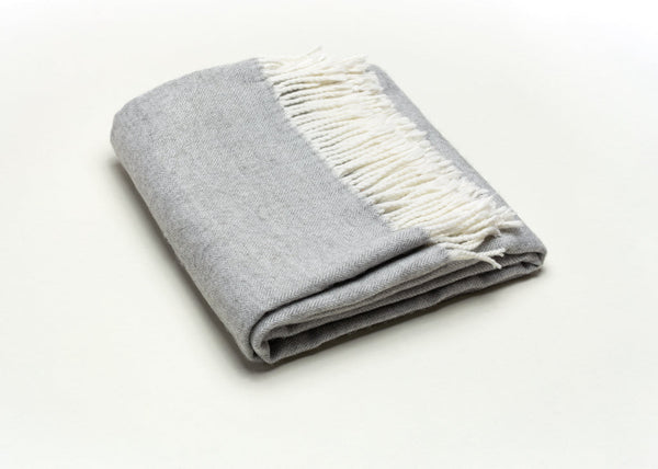 Light Gray Soft Acrylic Herringbone Throw Blanket