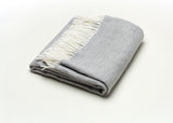 Light Gray Soft Acrylic Herringbone Throw Blanket