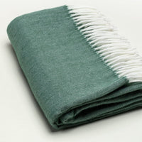 Moss Green Soft Acrylic Herringbone Throw Blanket