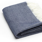 Navy Blue Soft Acrylic Herringbone Throw Blanket