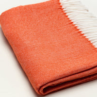Dark Orange Soft Acrylic Herringbone Throw Blanket