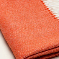 Dark Orange Soft Acrylic Herringbone Throw Blanket