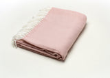 Pastel Pink Soft Acrylic Herringbone Throw Blanket