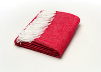 Scarlet Red Soft Acrylic Herringbone Throw Blanket