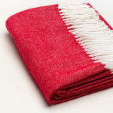 Scarlet Red Soft Acrylic Herringbone Throw Blanket