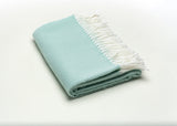 Seafoam Green Soft Acrylic Herringbone Throw Blanket