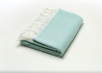 Seafoam Green Soft Acrylic Herringbone Throw Blanket