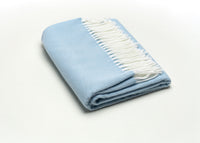 Powder Blue Soft Acrylic Herringbone Throw Blanket