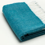 Dark Teal Soft Acrylic Herringbone Throw Blanket