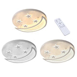 White Contemporary Acrylic Moon And Stars Ceiling Lamp