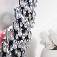 Round Diamond Jeweled Wall Mirror