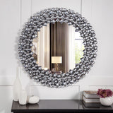 Round Diamond Jeweled Wall Mirror