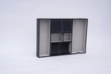 Stylish Black and Gray Faux Leather Storage Compartment Tray