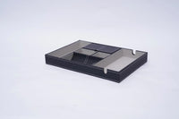 Stylish Black and Gray Faux Leather Storage Compartment Tray