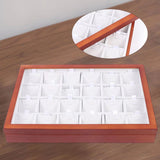 Elegant 24 Grid Wooden Jewelry Organizer Box