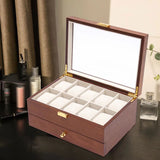 Brown Classy Wooden Jewelry Box With 2 Layers