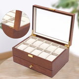 Brown Classy Wooden Jewelry Box With 2 Layers