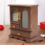 Traditional Brown Mini Jewelry Armoire Storage Cabinet