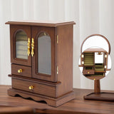 Traditional Brown Mini Jewelry Armoire Storage Cabinet