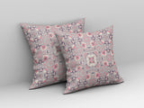 16" X 16" Muted Pink Zippered Suede Geometric Throw Pillow