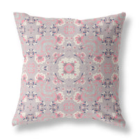 18" X 18" Muted Pink Zippered Suede Geometric Throw Pillow