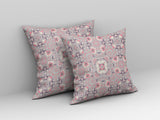 18" X 18" Muted Pink Zippered Suede Geometric Throw Pillow