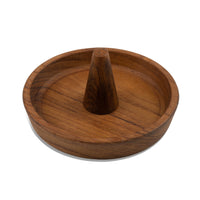 Traditional Solid Teak Ring Cone Jewelry Dish