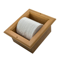 Traditional Solid Teak Recessed Wall Mount Toilet Paper Holder