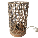 17? Modern Boho Jute Cylinder Table Lamp