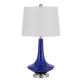 Set of Two 26? Navy Blue Glass Table Lamps