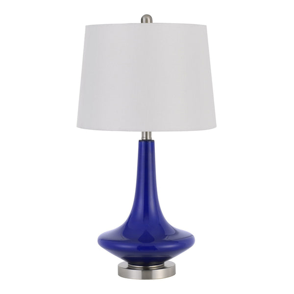 Set of Two 26? Navy Blue Glass Table Lamps
