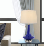Set of Two 26? Navy Blue Glass Table Lamps