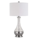 Set of Two 27" Glass And Steel Table Lamps