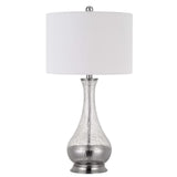 Set of Two 27" Glass And Steel Table Lamps