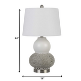 Set of Two 24? Grey Ceramic Pear Table Lamps