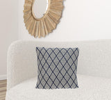 Parkland Collection Grove Transitional Blue Argyle Throw Pillow