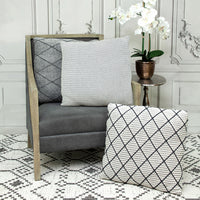 Parkland Collection Grove Transitional Blue Argyle Throw Pillow