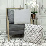 Parkland Collection Grove Transitional Blue Argyle Throw Pillow