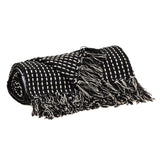 Black and White Handloom Woven Throw Blanket