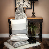 Beige and Taupe Diamond Weave Handloom Throw