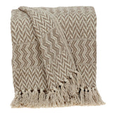 Multi Beige Herringbone Woven Handloom Throw