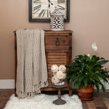Multi Beige Herringbone Woven Handloom Throw