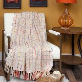 Fire and Beige Textured Woven Handloom Throw