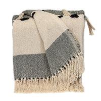 Multicolored Textured Boho Woven Handloom Throw with Tassels