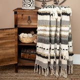 Multicolored Textured Boho Woven Handloom Throw with Tassels