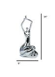 Silver Women Stretching Sculpture