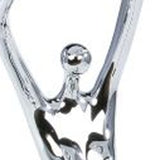 Silver Women Stretching Sculpture