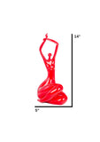 Red Women Stretching Sculpture