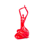 Red Women Stretching Sculpture